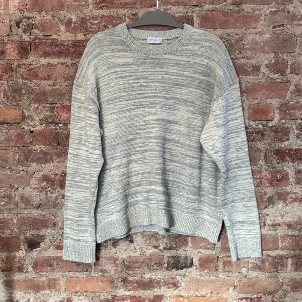 John Elliott The Glitch Knit Crewneck Sweater in ivory/ash